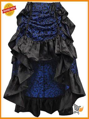 Brocade Adjustable High Low Bustle Skirt